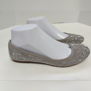Gianni Bini Silver Shimmer Ballet Flats Ladies Sz 6.5M Slip On Y2K